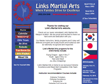 Tablet Screenshot of linksmartialarts.com